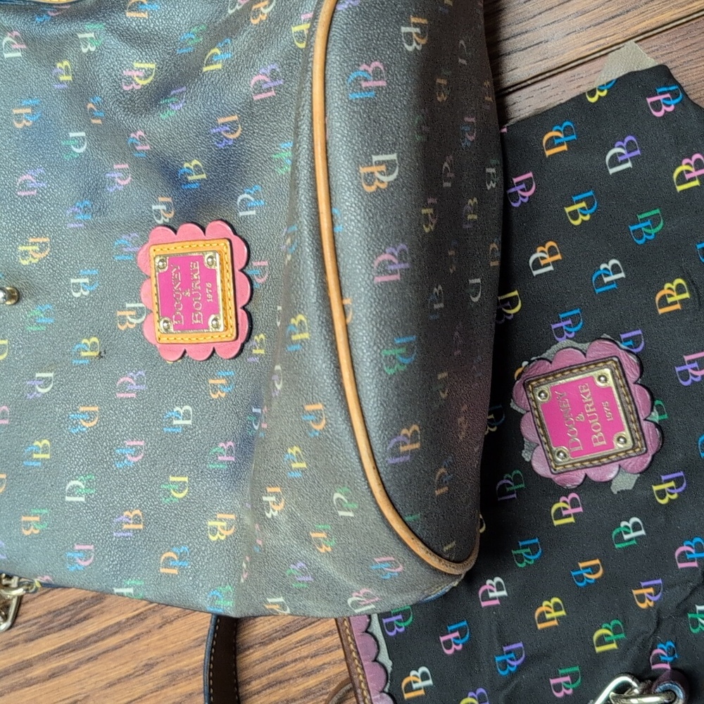 Dooney & Bourke - RARE Y2K 'It Girl' Rainbow Monogram Bucket Bag - Picture 13 of 13